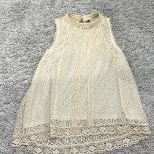Cream Lace Top L